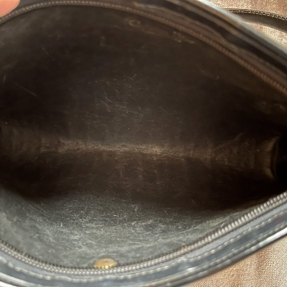 Christian Dior Vintage Trotter Logo Black Leather Shoulder Bag Purse - Picture 15 of 16